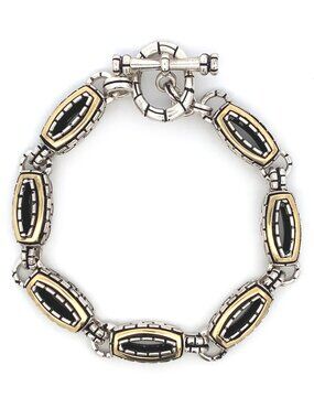 Vintage Sterling Silver and 18ky Gold John Atencio Capture Toggle Bracelet